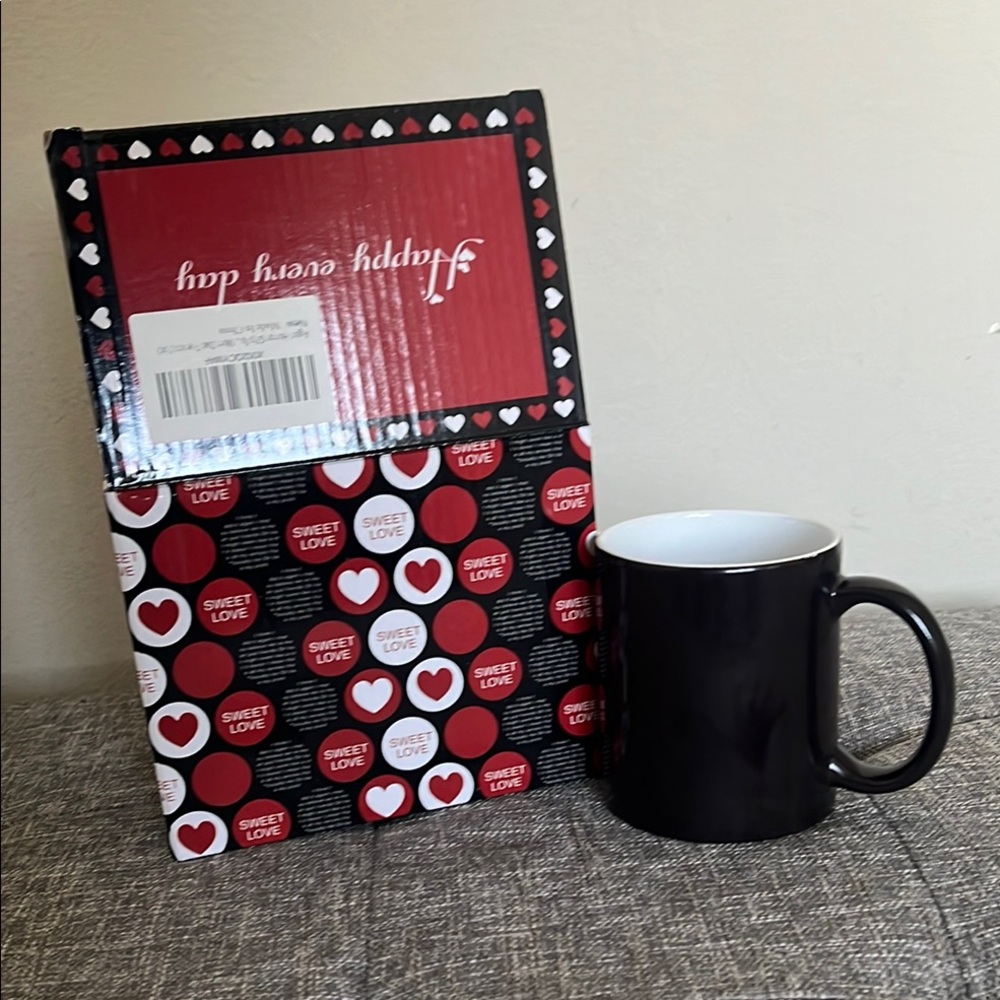 NIB Black and White Horror-Themed Mug